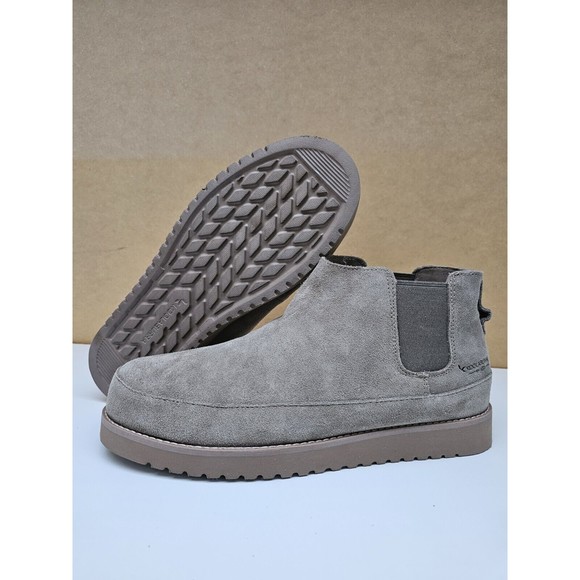 New KOOLABURRA BY UGG EASSON SUEDE FUR CHELSEA BOOTS SHOES GRAY MEN'S  Size 10 - Picture 1 of 9